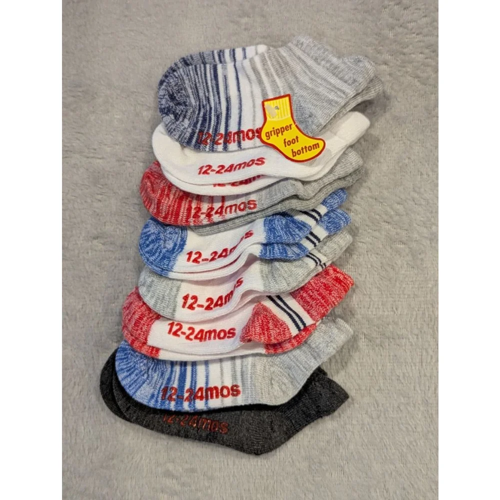 Baby Hanes Socks & Tights One Size 8 pr Multi-color Gripper Bottom